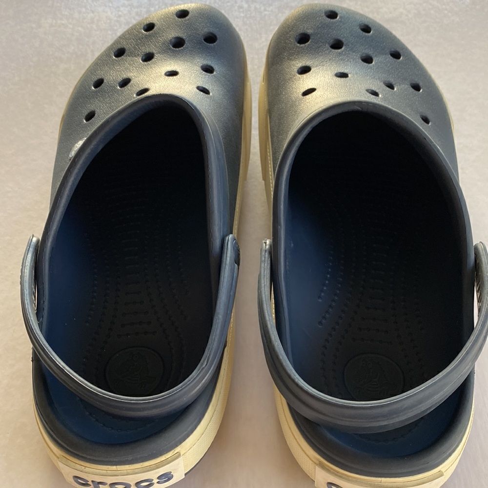 CROCS Men’s Navy Slip On Sandals Size 12 - Picture 4 of 7